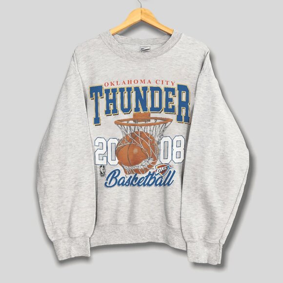 Vintage Oklahoma City Thunder Basketball Sweatshirt, Retro Thunder NBA Shirt Tee - Picture 1 of 2